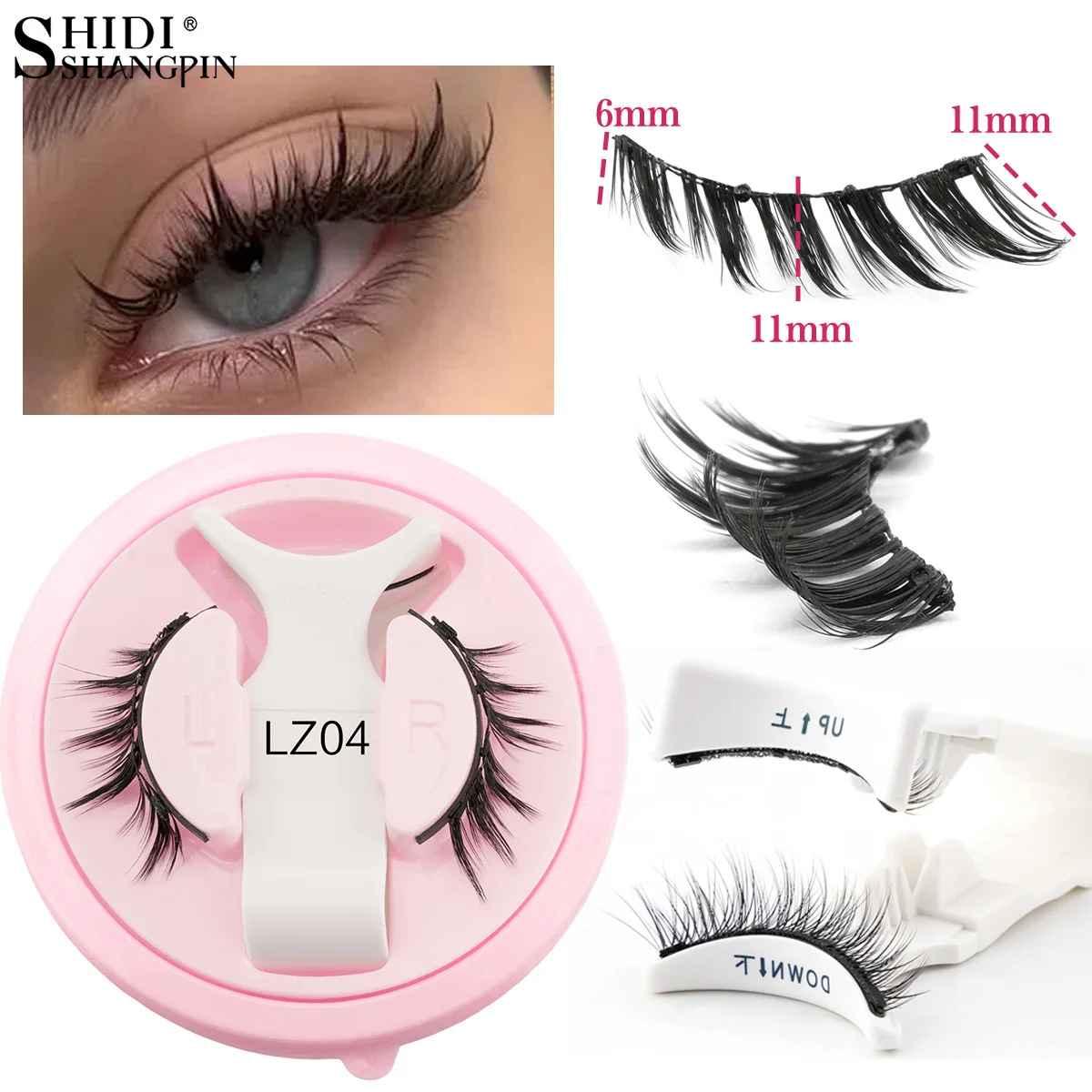 1 Pair Reusable Magnetic Eyelashes Set With Magnetic Tweezers Natural Faux Mink Lashes Fluffy Fake Eyelash Extension Makeup Tool-False Lashes-Blushia