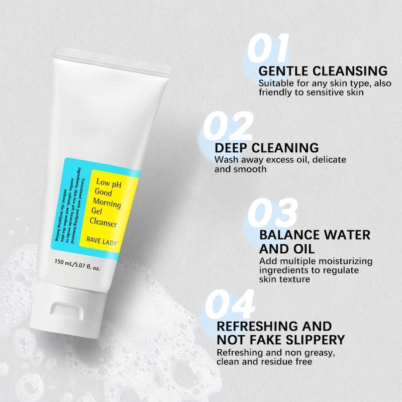 RAVE LADY Low pH Facial Cleanser 150ml – Gentle, Moisturizing & Oil Control Face Wash-Cleanser-Blushia