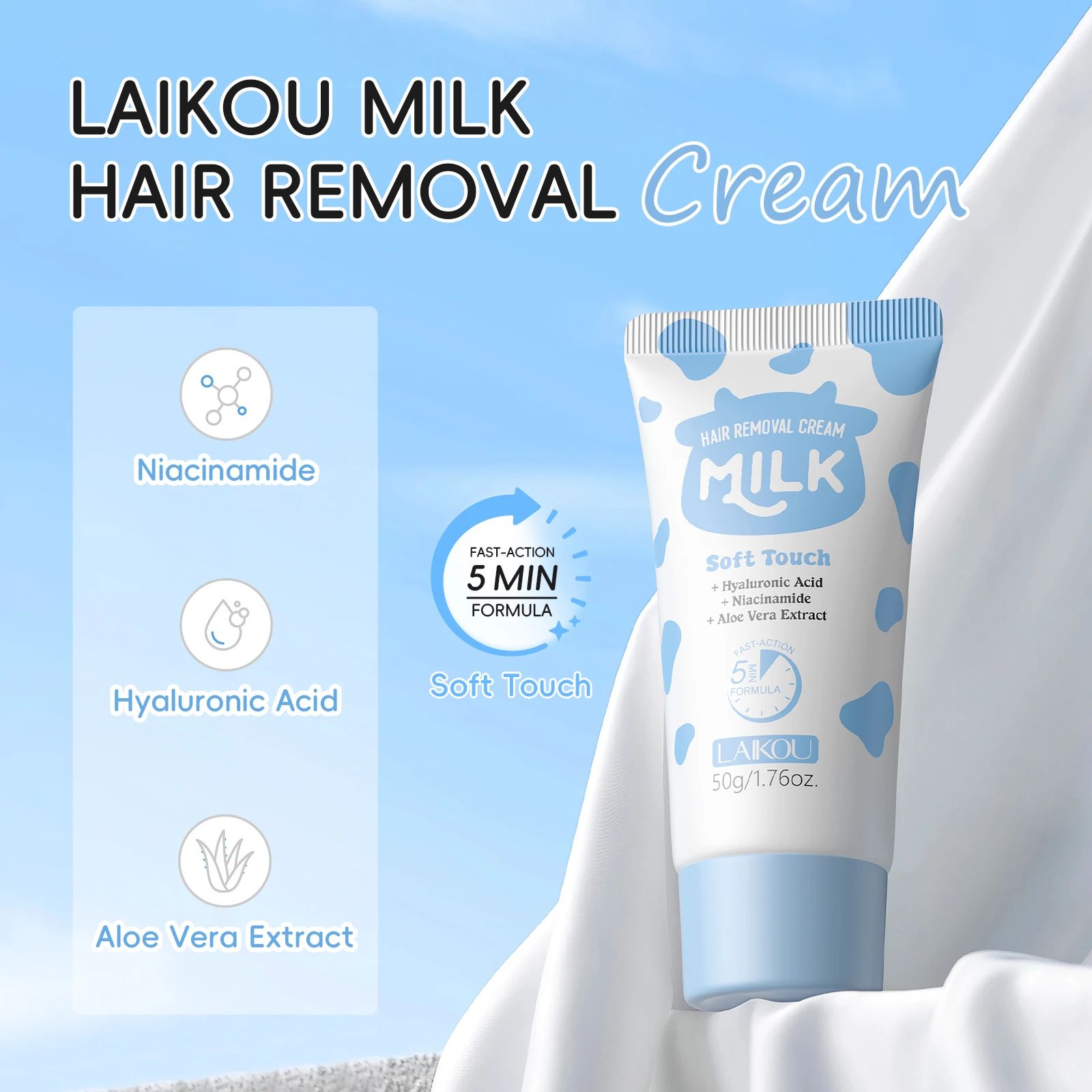 LAIKOU Milk Hair Removal Cream Gentle Depilatory Smooth Skin Treatment for Facial And Body Even Tone-Shaving-Blushia
