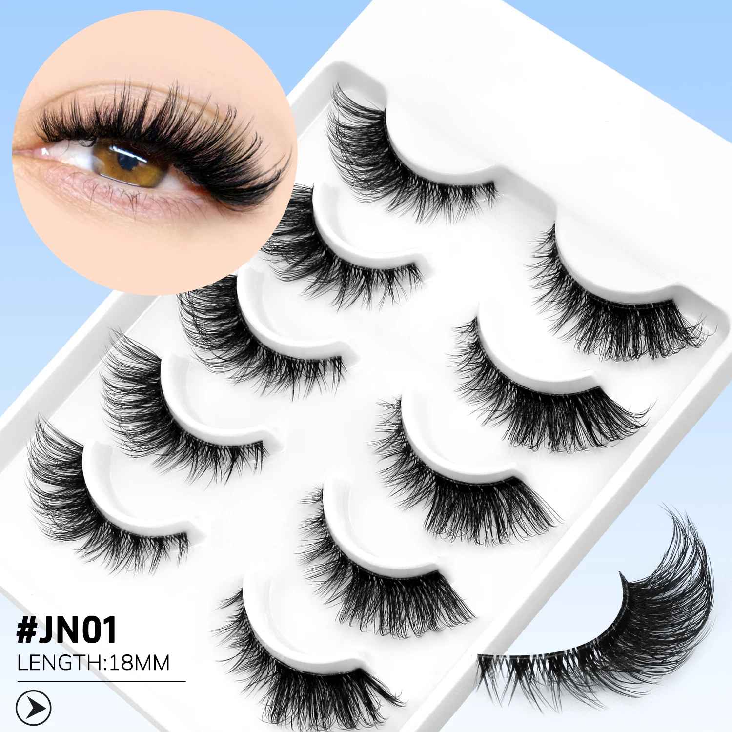 Cat Eye False Eyelashes – Natural Fluffy Wispy Faux Mink Lashes-False Lashes-Blushia
