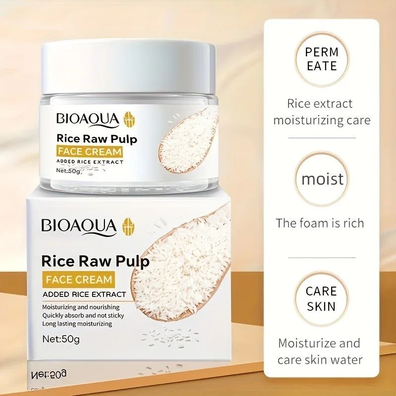 Rice Milk Face Cream 50g – Moisturizing, Brightening & Hydrating Skin Care-Whitening Cream-Blushia