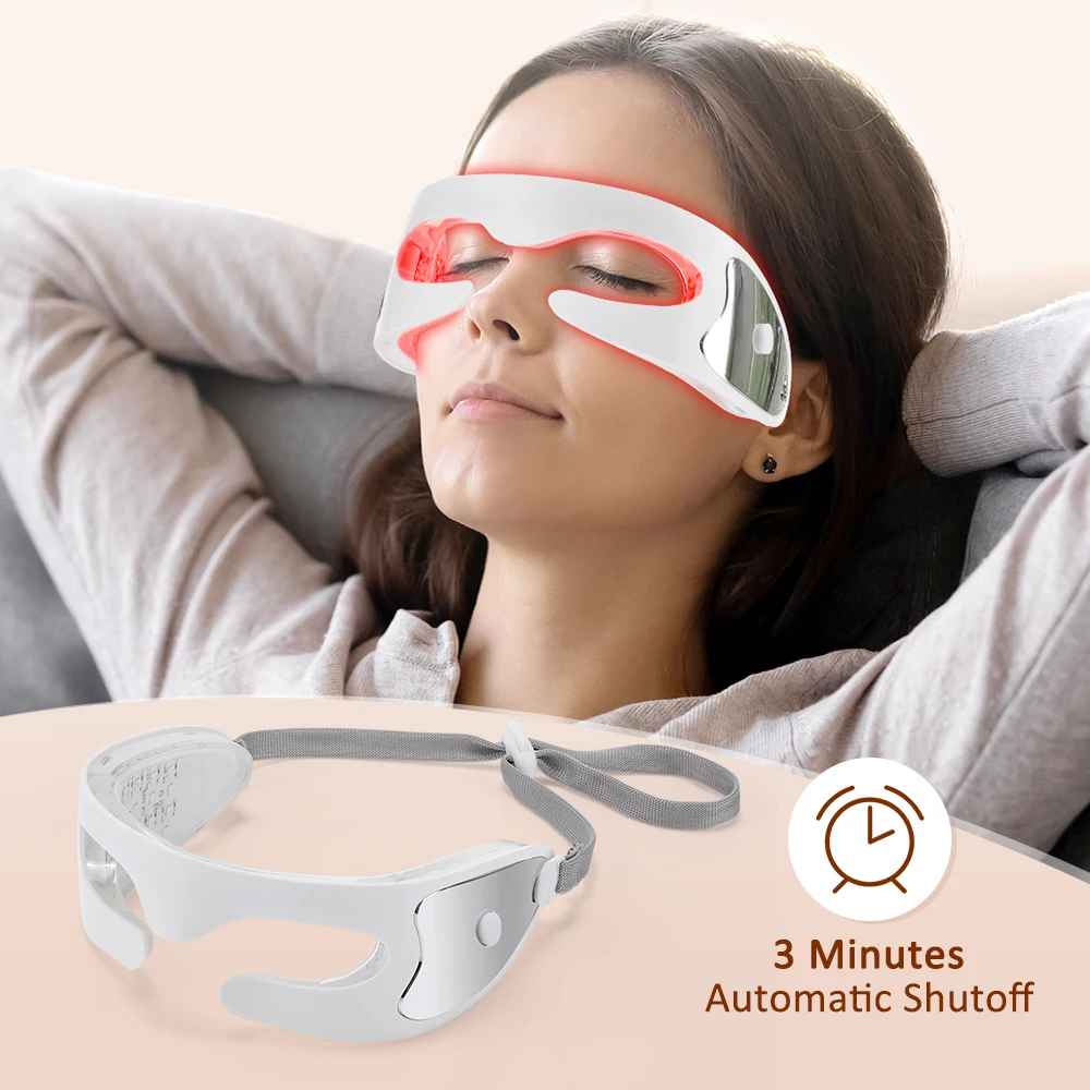 3D Eye Massager with Red Light & Vibration – Relieve Eye Fatigue, Dark Circles & Puffiness-Eye Care Accessories-Blushia