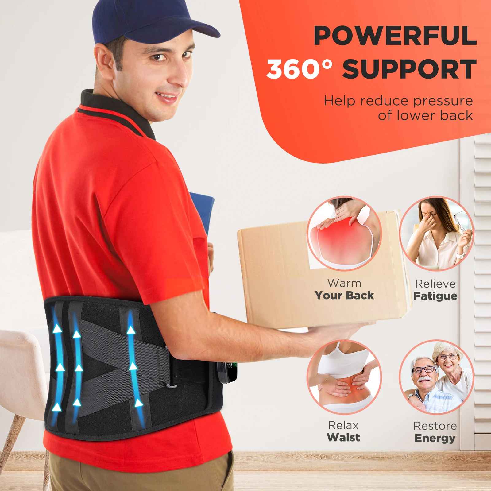 Heating Waist Massager Belt – Vibration Hot Compress for Lumbar Pain & Muscle Relaxation-Body Care Devices-Blushia