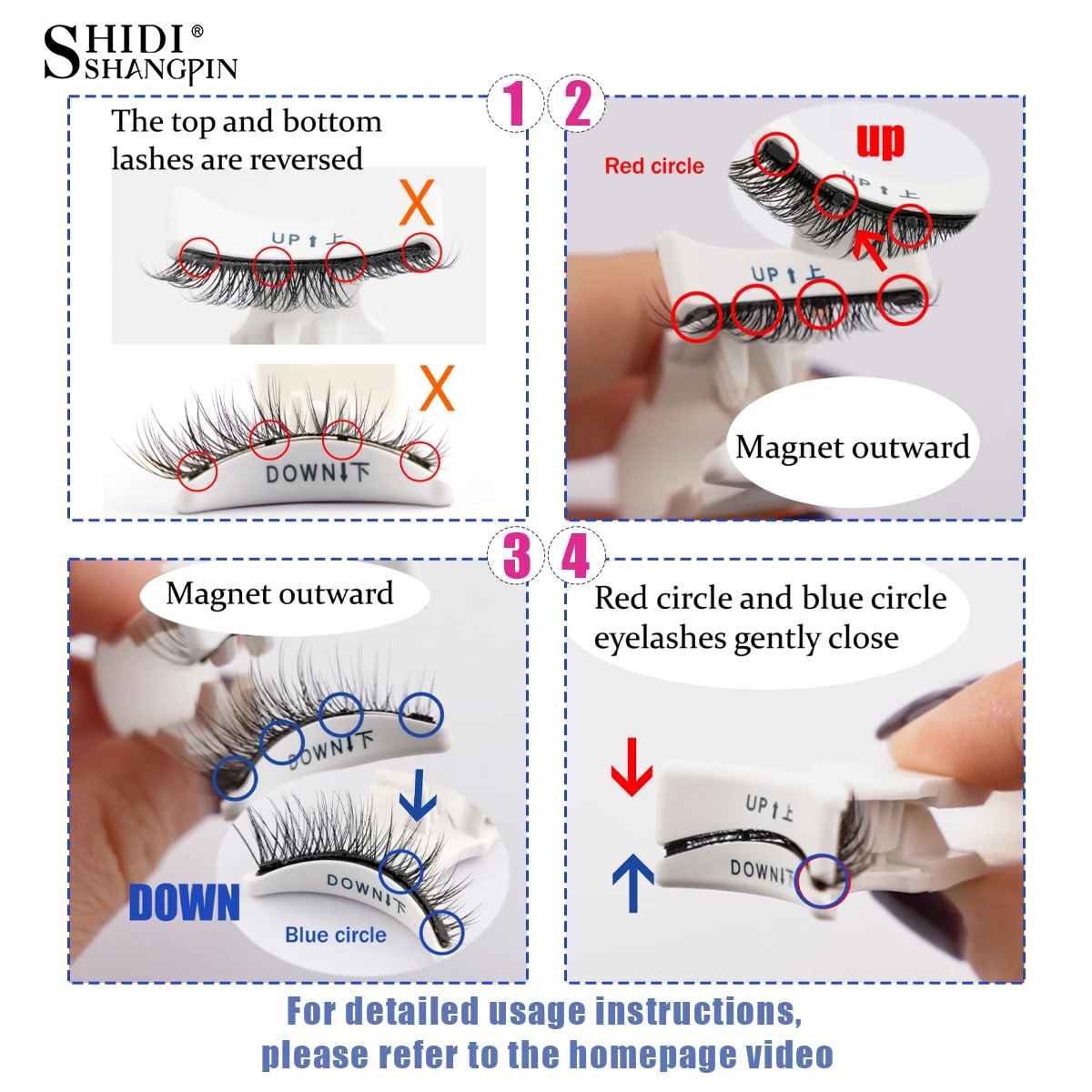 1 Pair Reusable Magnetic Eyelashes Set With Magnetic Tweezers Natural Faux Mink Lashes Fluffy Fake Eyelash Extension Makeup Tool-False Lashes-Blushia