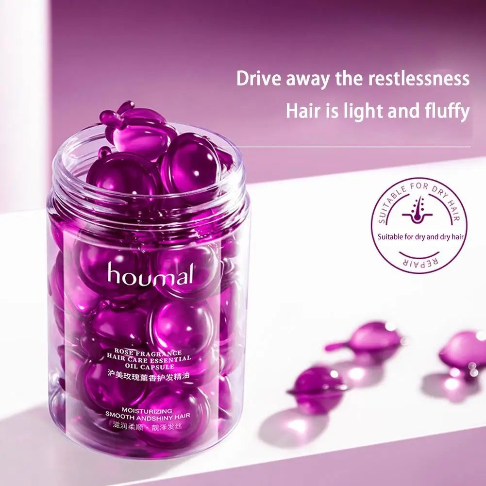 30pcs Rose Hair Serum Capsules – Anti-Frizz Leave-In Conditioner for Dry & Damaged Hair-Hair Serum-Blushia