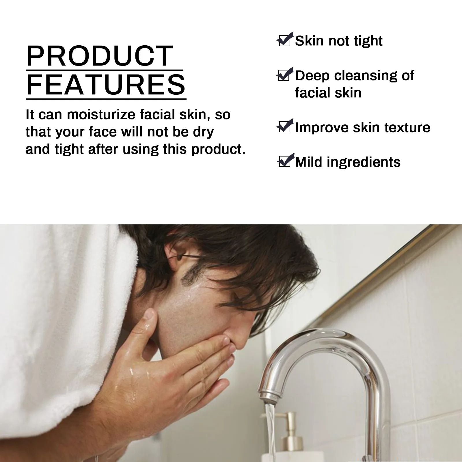 Men’s Deep Cleansing Face Wash – Oil Control & Acne Removal-Face Wash-Blushia