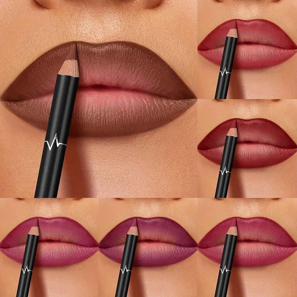 6-Color Matte Lip Liner Set – Waterproof Long-Lasting Non-Transfer-Lip Liner-Blushia