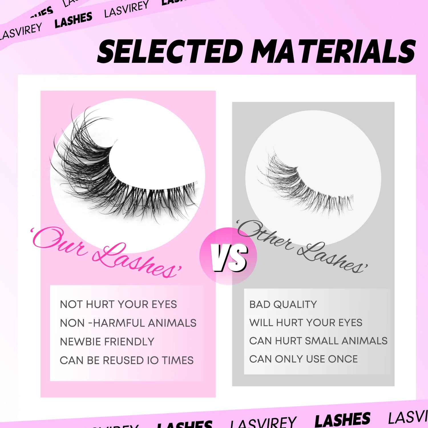 Cat Eye False Eyelashes – Natural Fluffy Wispy Faux Mink Lashes-False Lashes-Blushia