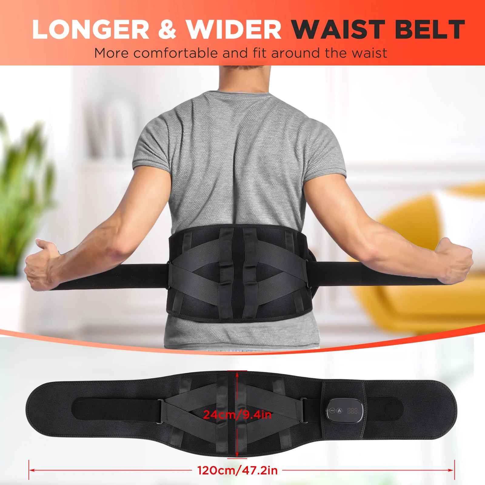 Heating Waist Massager Belt – Vibration Hot Compress for Lumbar Pain & Muscle Relaxation-Body Care Devices-Blushia