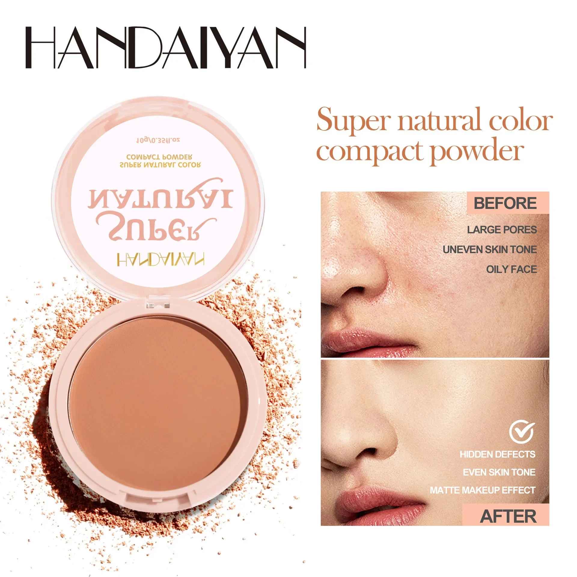 8 Color Matte Face Pressed Powder 24 Hours Oil Control Natural Setting Powder Foundation Full Coverage Waterproof Lasting Makeup-Face Powder-Blushia