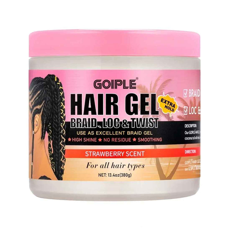 GOIPLE Strawberry Scent Hair Styling Gel High Shine Smooth Braid Twist Strong Hold