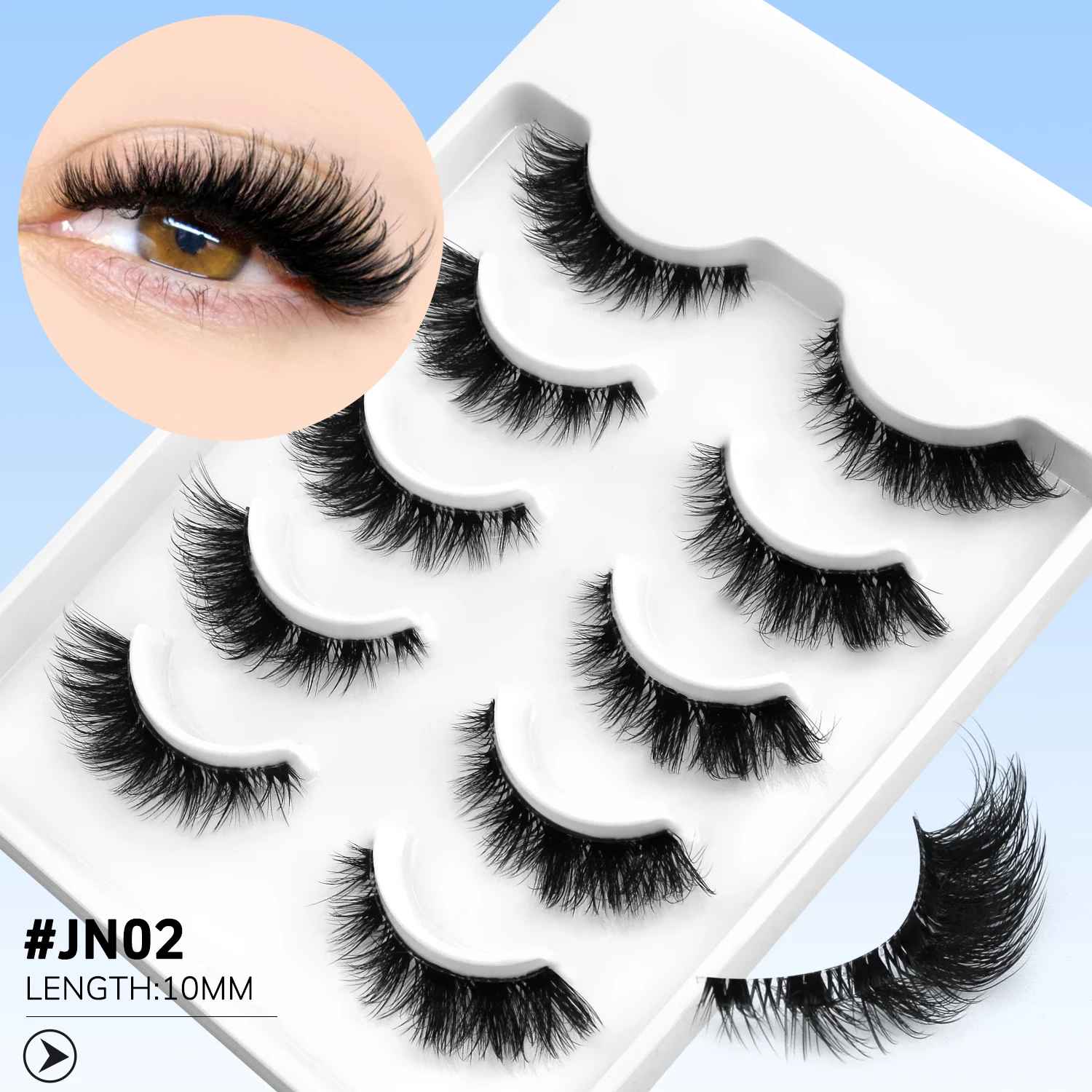 Cat Eye False Eyelashes – Natural Fluffy Wispy Faux Mink Lashes-False Lashes-Blushia
