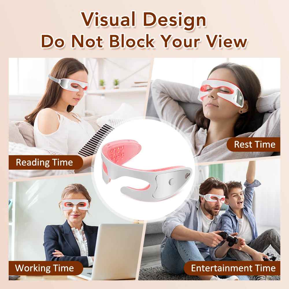 3D Eye Massager with Red Light & Vibration – Relieve Eye Fatigue, Dark Circles & Puffiness-Eye Care Accessories-Blushia