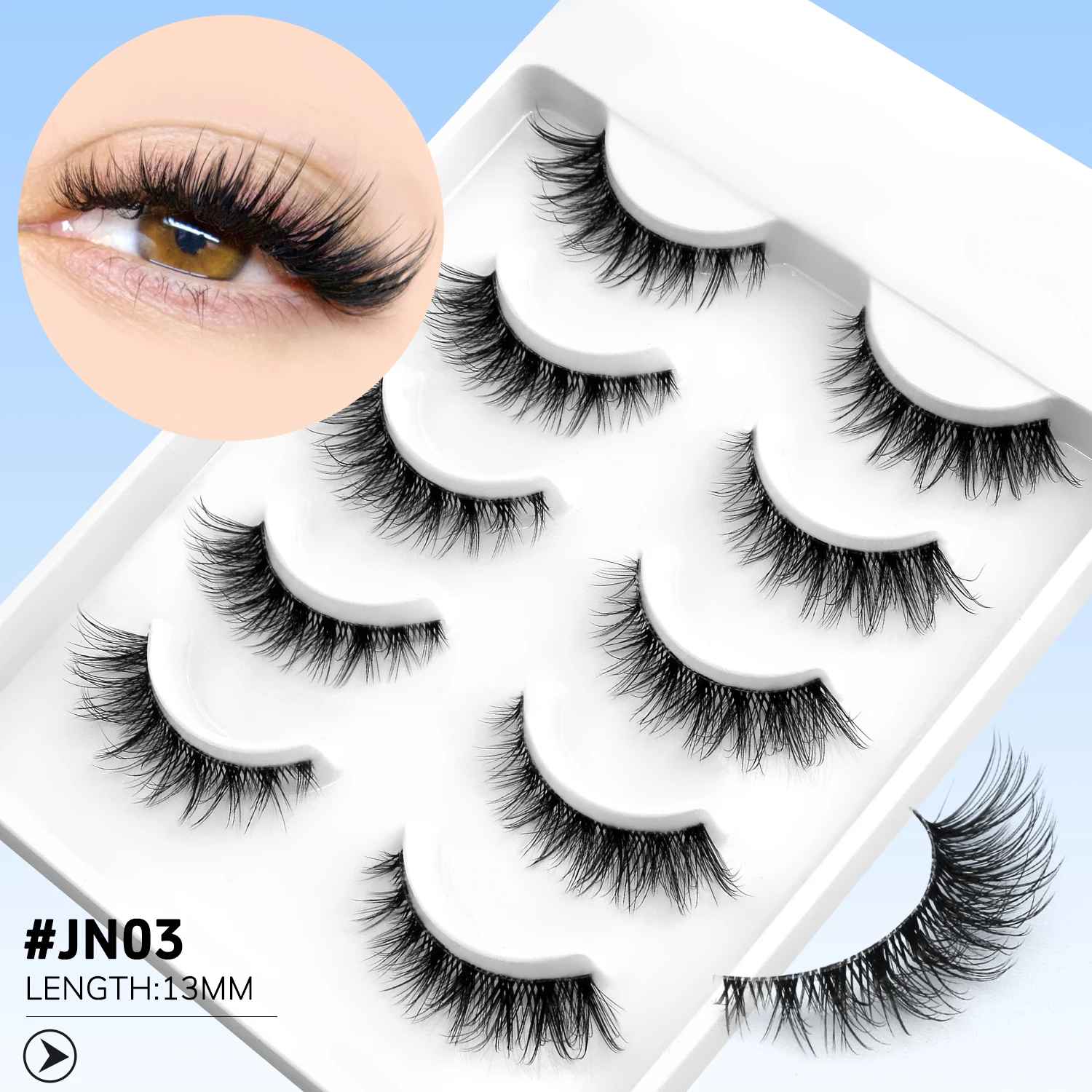 Cat Eye False Eyelashes – Natural Fluffy Wispy Faux Mink Lashes-False Lashes-Blushia
