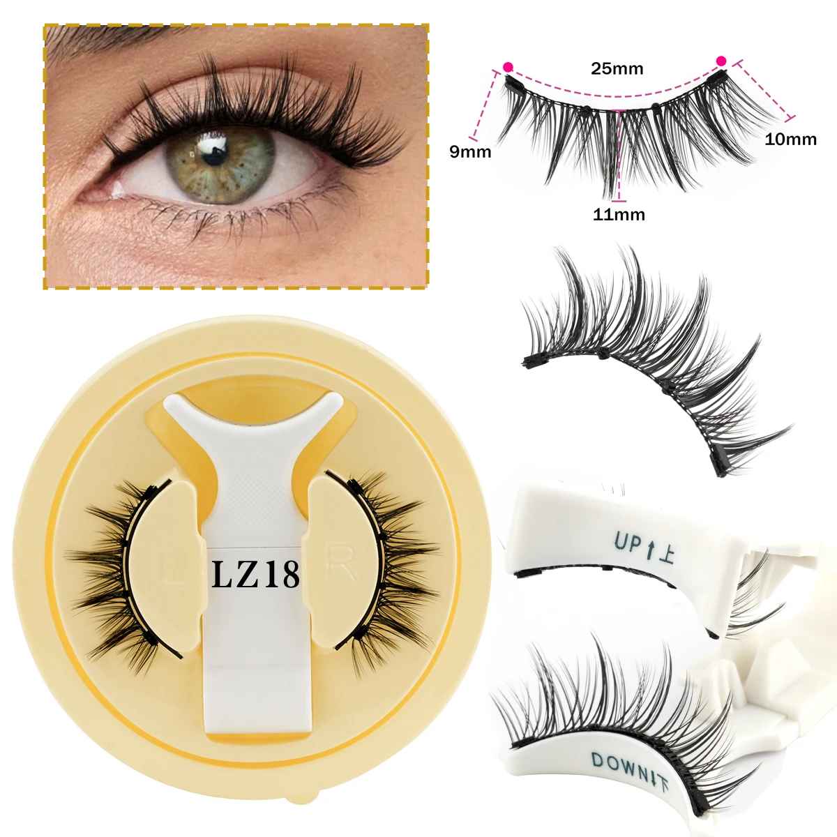 1 Pair Reusable Magnetic Eyelashes Set With Magnetic Tweezers Natural Faux Mink Lashes Fluffy Fake Eyelash Extension Makeup Tool-False Lashes-Blushia