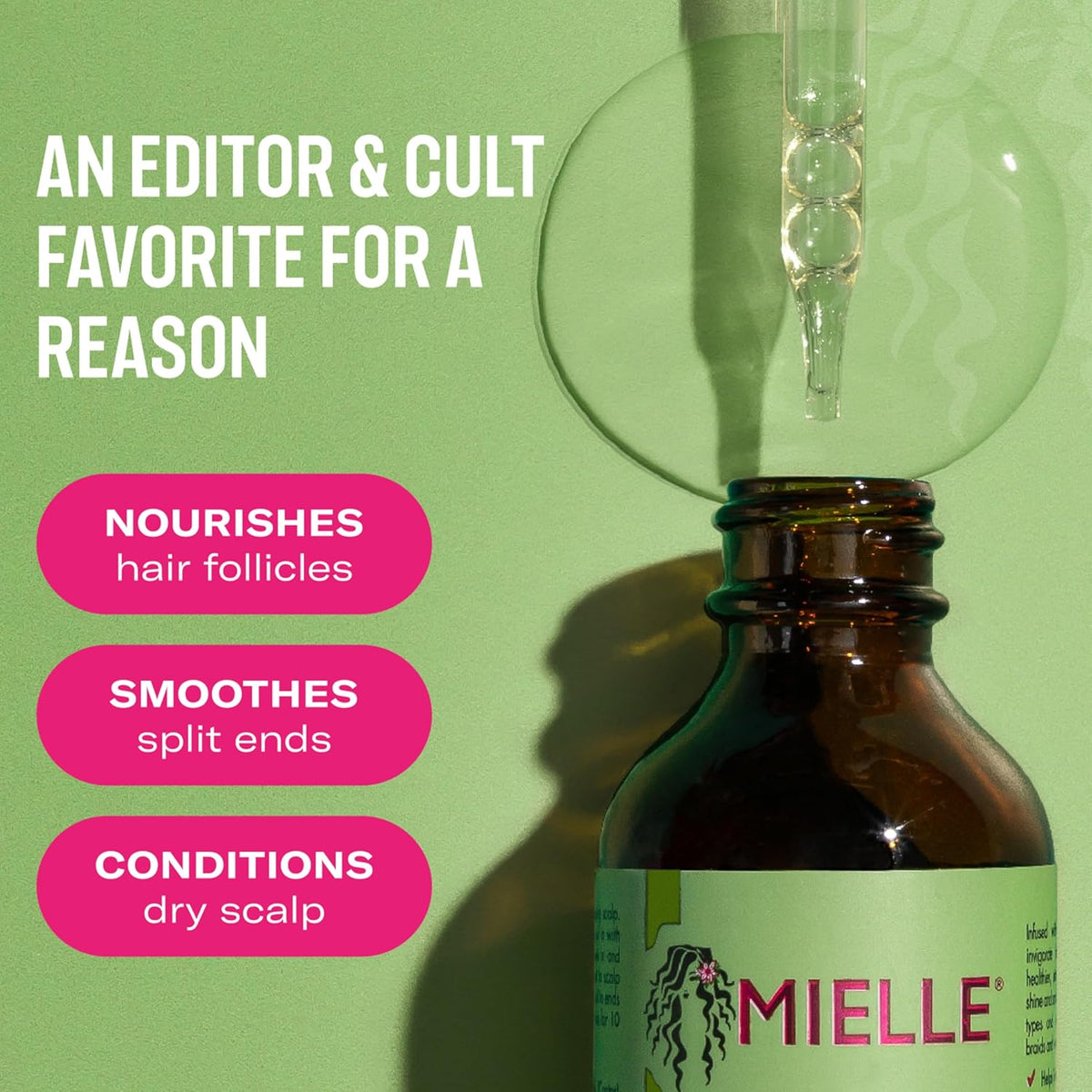 Mielle Rosemary & Mint Hair Oil with Biotin, Supports Hair Growth, 59 ml