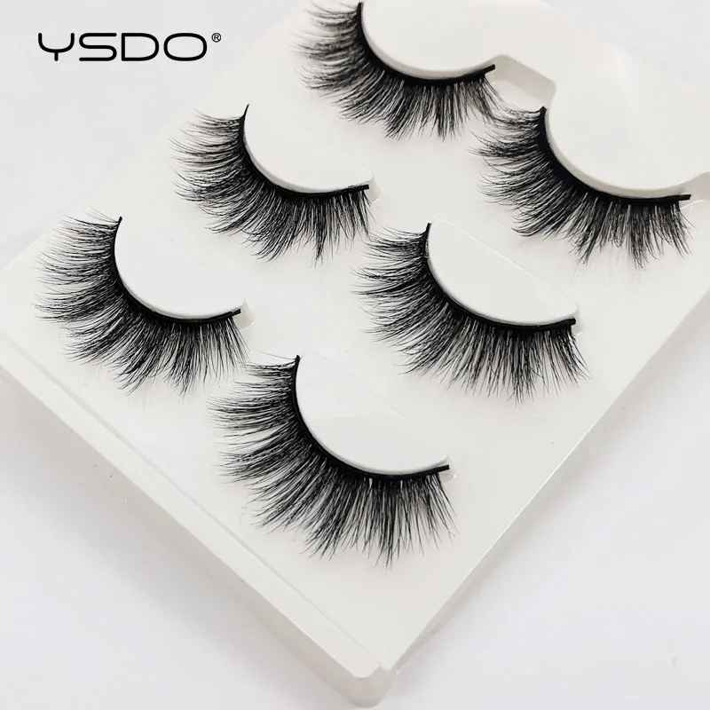 3-Pair Natural 3D Cat Eye False Eyelashes – Full Volume Faux Mink Lashes-False Lashes-Blushia