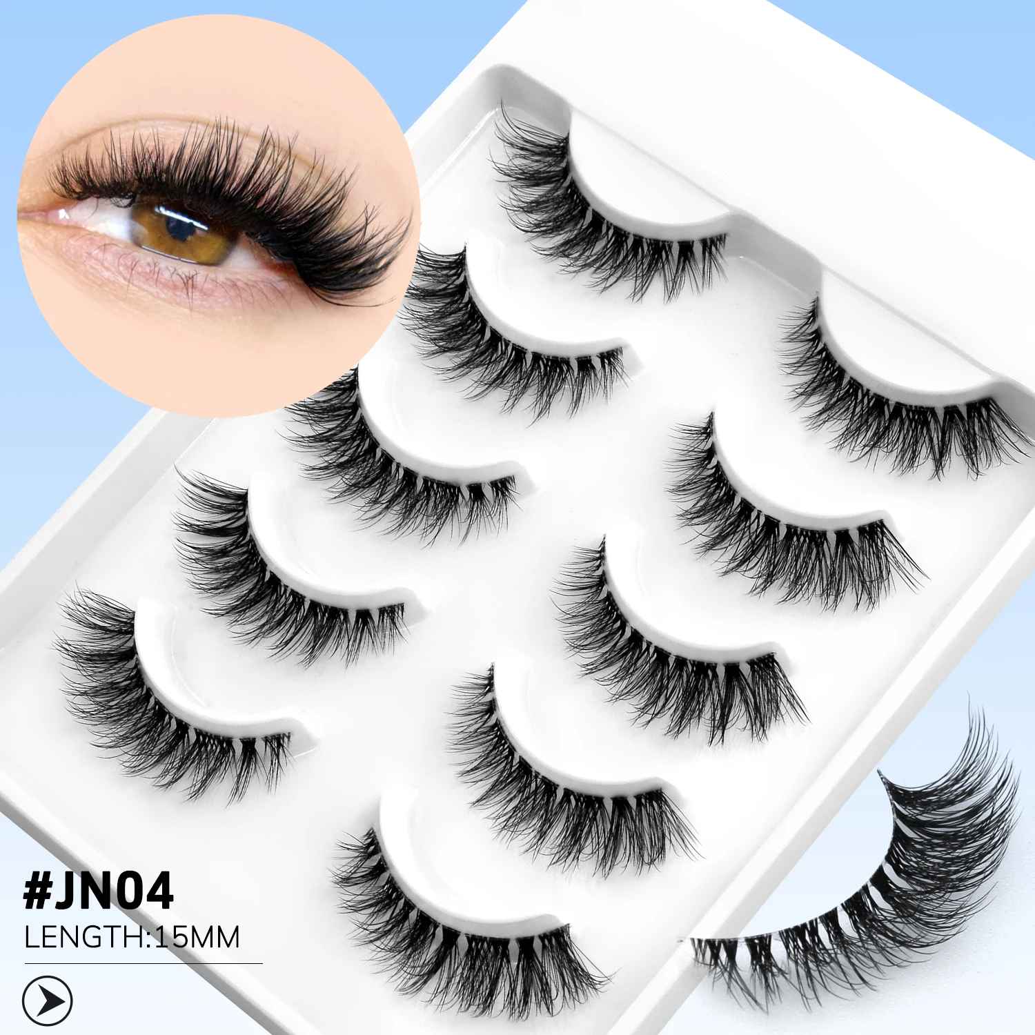 Cat Eye False Eyelashes – Natural Fluffy Wispy Faux Mink Lashes-False Lashes-Blushia