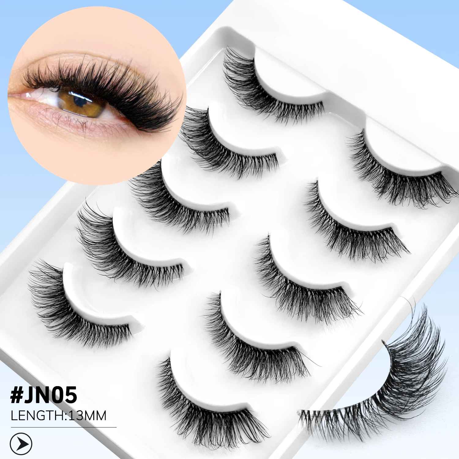 Cat Eye False Eyelashes – Natural Fluffy Wispy Faux Mink Lashes-False Lashes-Blushia