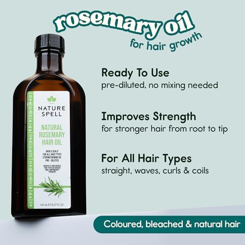 Nature Spell Rosemary Oil for Hair Growth, Pre-Diluted Scalp Oil, 150 ml