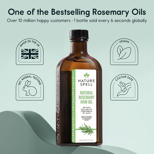Nature Spell Rosemary Oil for Hair Growth, Pre-Diluted Scalp Oil, 150 ml
