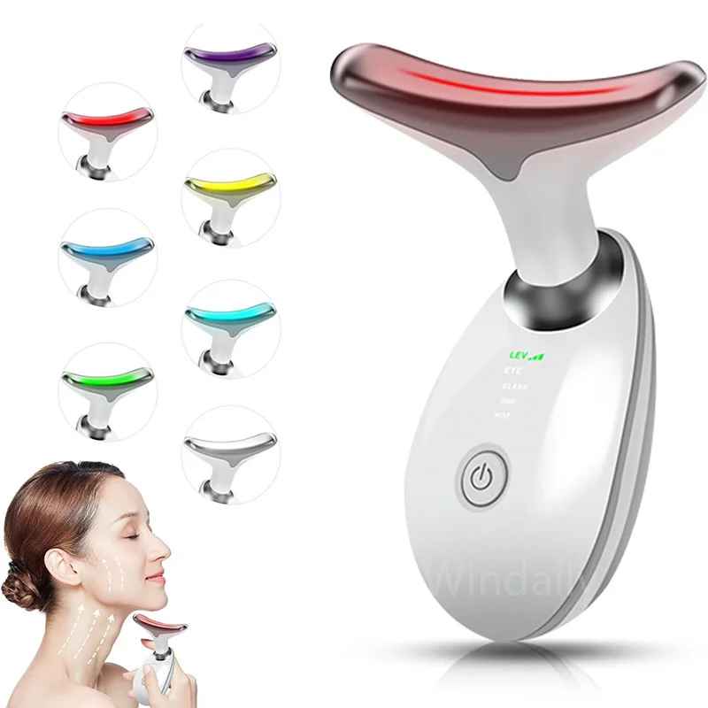 7 Colour Facial Massager for Face and Neck Anti Ageing Skin Tightening and Lifting Device-Face Massager-Blushia