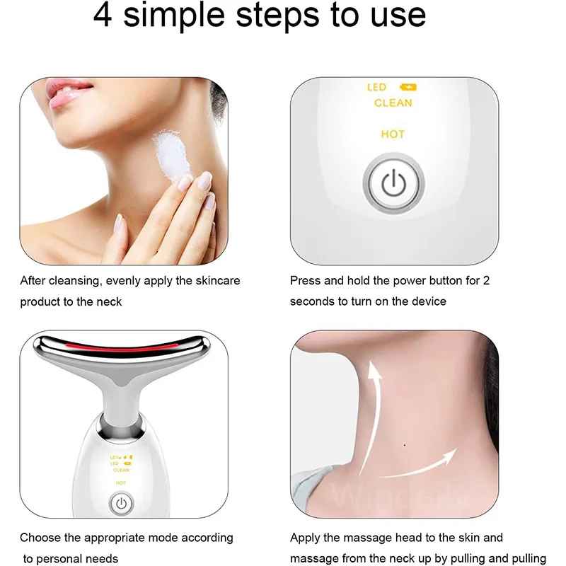 7 Colour Facial Massager for Face and Neck Anti Ageing Skin Tightening and Lifting Device-Face Massager-Blushia