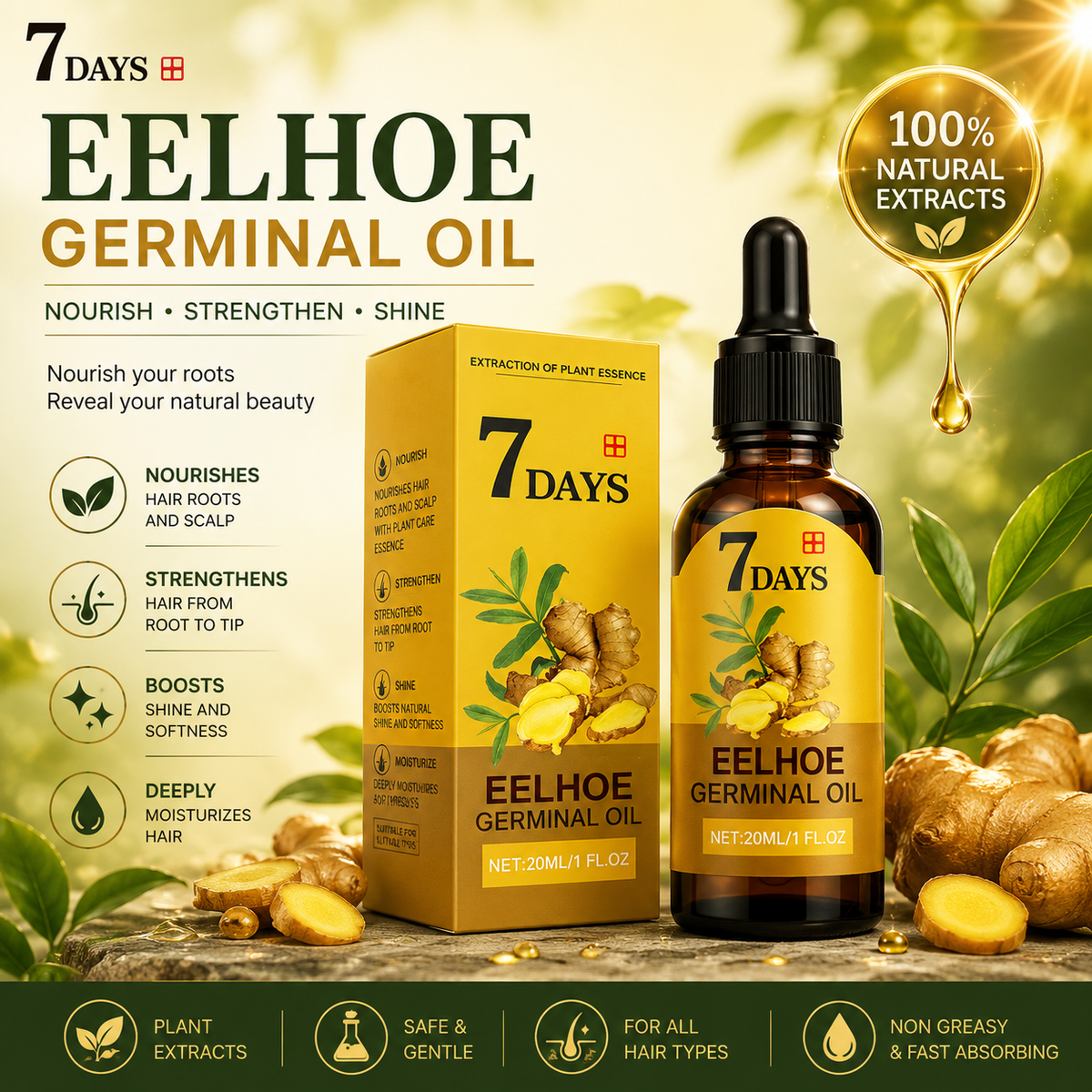 Ginger Hair Oil – Scalp Nourishing & Hair Root Strengthening Treatment