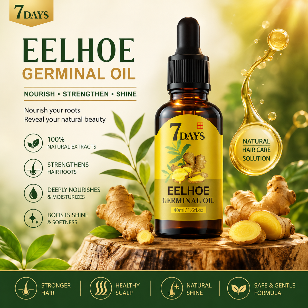 Ginger Hair Oil – Scalp Nourishing & Hair Root Strengthening Treatment